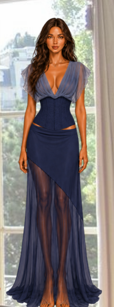 Corset Top - Navy